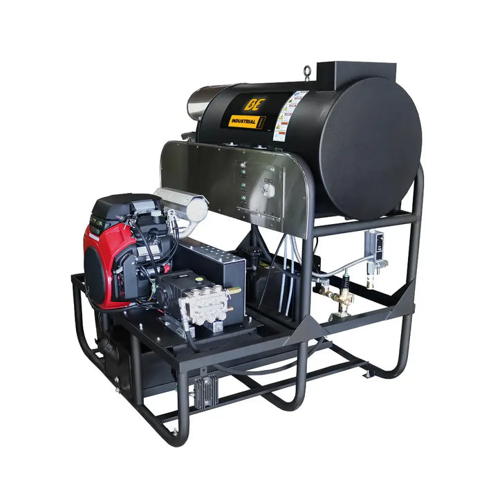 BE Power 3,000 PSI 10 GPM Hot Water Gas Pressure Washer Skid – General Triplex Pump (SE5815HHZGP)