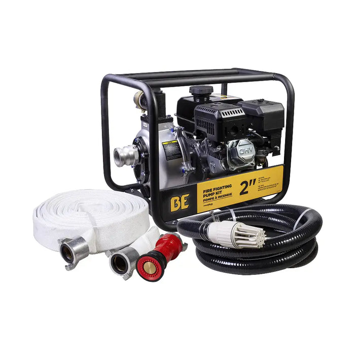 BE Power 2" Firefighting Water Pump – Powerease 225 Engine, 225cc Gas-Powered High-Pressure Pump for Fire Control, Irrigation & Emergency Water Transfer (98 PSI, 116 GPM)