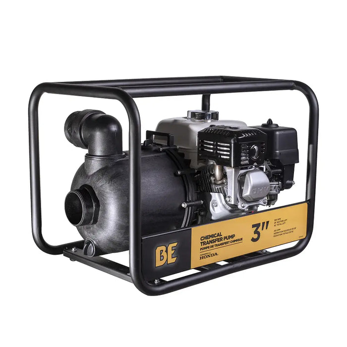 BE Power 3" Chemical Transfer Pump – Honda GX200 Engine, 160cc Gas-Powered Pump for Corrosive Liquids, Fertilizers & Agricultural Chemicals (264 GPM Flow Rate)