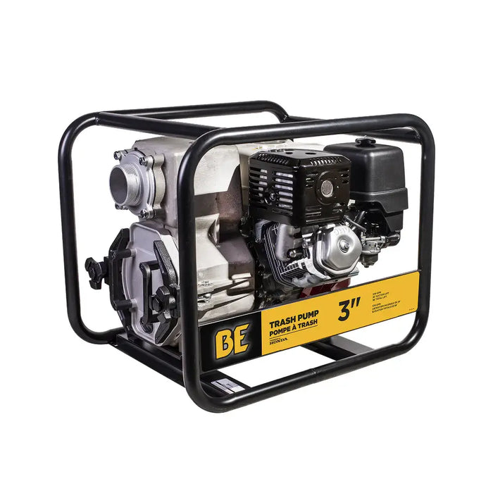BE Power 3" Trash Water Transfer Pump – Honda GX390 Engine, 389cc Gas-Powered Pump for Solids & Clear Water (317 GPM Flow Rate)
