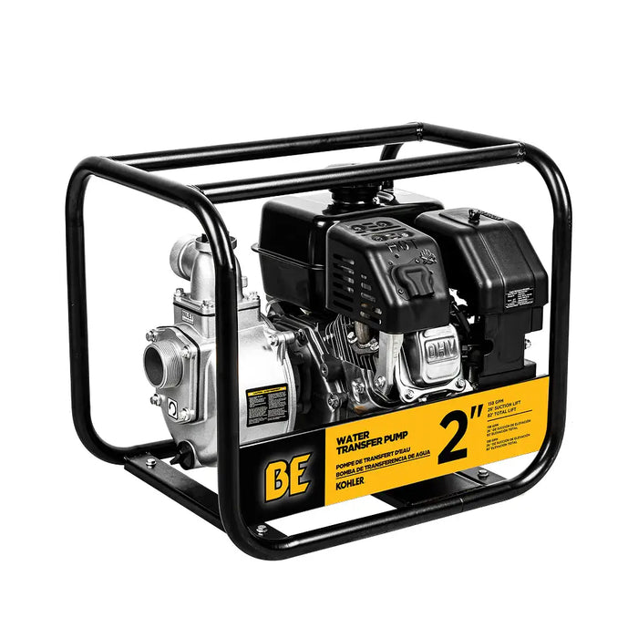BE Power 2" Water Transfer Pump – Kohler SH270 Engine, 7 HP Gas-Powered Pump for Clear Water Transfer (158 GPM Flow Rate)