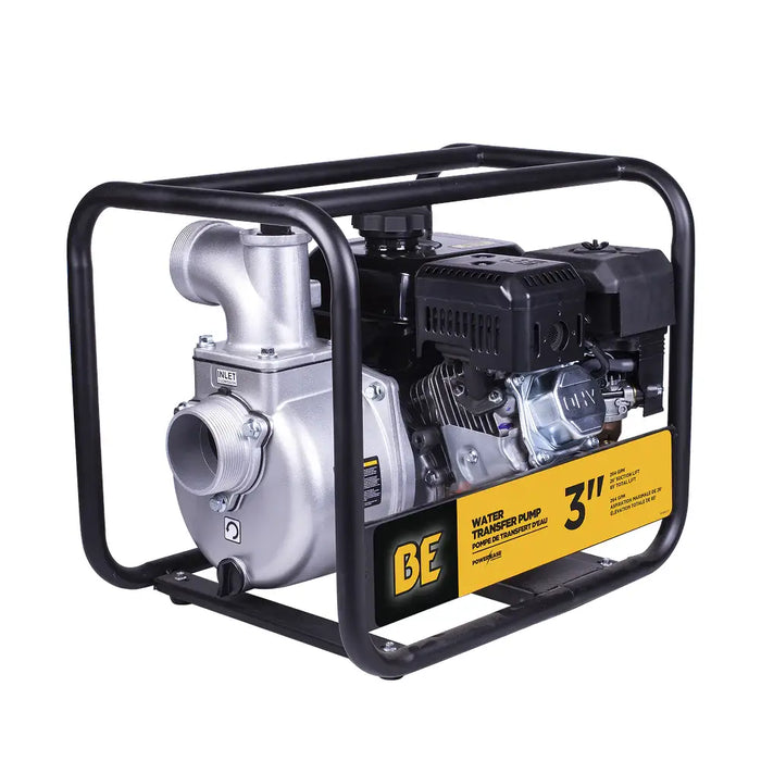 BE Power 3" Water Transfer Pump – Powerease 225 Engine, 225cc Gas-Powered Pump for Clear Water Transfer (264 GPM Flow Rate)