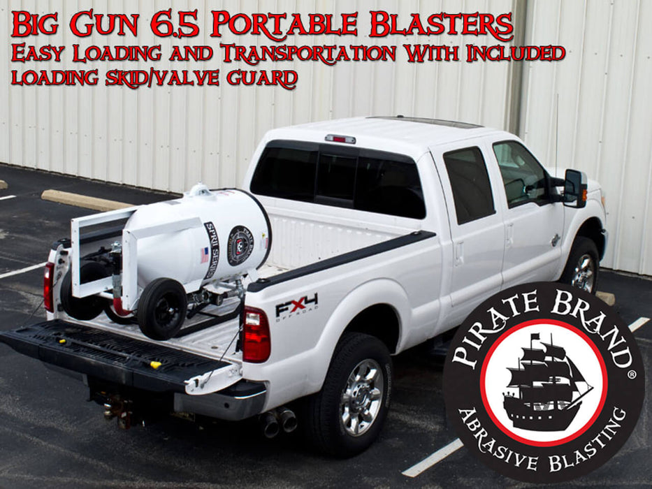 6.5 cu ft Portable Pneumatic Sandblast Pot – Pressure Release System with MPV/Combination Valves, 1-1/2″ Piping & Big Gun Moisture Separator