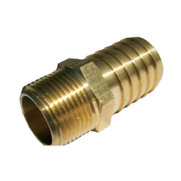 Pressure-Pro BM-1612 Brass Hose Nipple – 1" Barb x 3/4" MPT