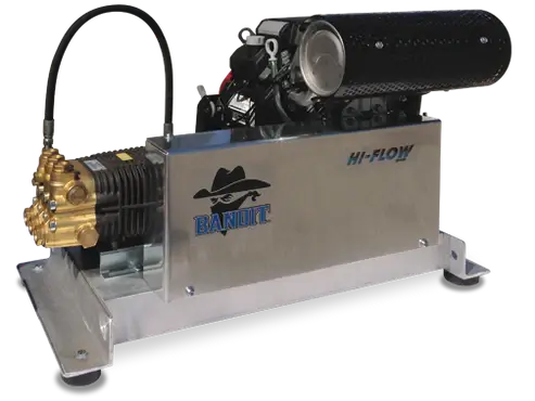 B-K1035TCX Bandit Skid Pressure Washer – 10 GPM @ 3500 PSI – True Power 744C – Comet PS8010 w/ VRT3 Unloader