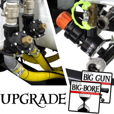 Big-Bore / Big Gun Upgrade Kit – 2 Outlet SPH Bulk Abrasive Blaster – Includes 1600 CFM Moisture Separator w/ 2" Outlets – Factory Installed