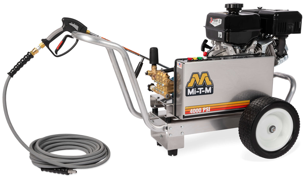 Mi-T-M CBA Aluminum Series Cold Water Pressure Washer – CBA-4004-1MCM, Gasoline Belt Drive