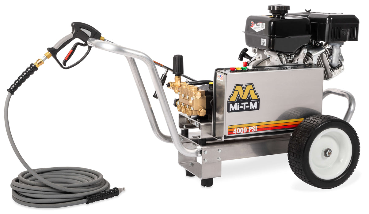 Mi-T-M CBA Aluminum Series Cold Water Pressure Washer – CBA-4004-1MGM, Gasoline Belt Drive