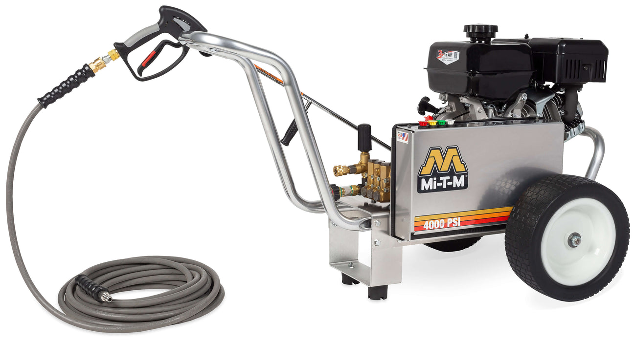 Mi-T-M Job Pro® Aluminum Series Cold Water Pressure Washer – CBA-4004-PMAM, Gasoline Belt Drive