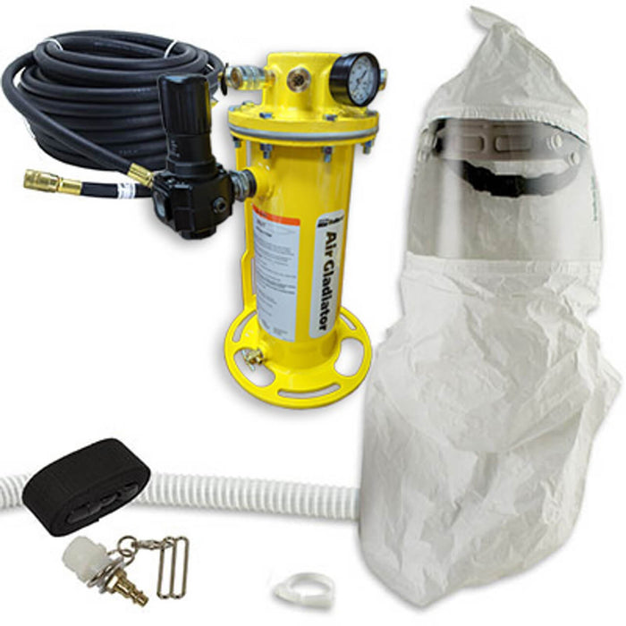 Bullard CC20 Compressed Air Respirator Package – F30 Constant Flow Connector, 1/4" Industrial Interchange, AGLDTR2 Air Filter & 50' (469650) 3/8" ID Starter Hose