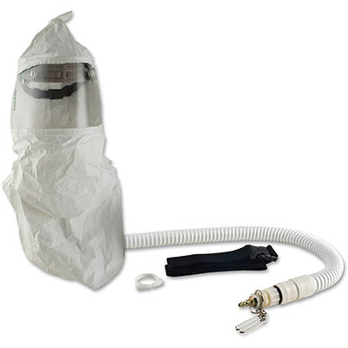 Bullard CC20 Compressed Air Respirator – Tychem QC Double-Bib Hood, Ratchet Suspension, F30 Constant Flow Connector (1/4" Industrial Interchange)