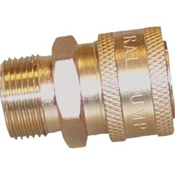Pressure-Pro D10035 Brass QC Socket – 3/8" x 22mm Twist Coupler Plug – OEM Replacement Part