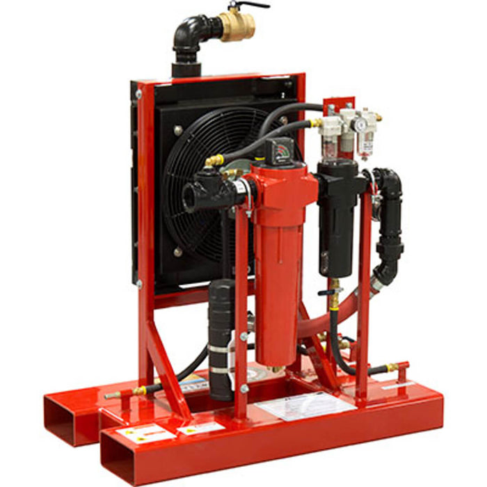 Dry Land™ Aftercooler Skid-Mounted System – 450 CFM @ 100 PSIG / 575 CFM @ 150 PSIG with Moisture Separator & Coalescing Filter on Powder-Coated Skid
