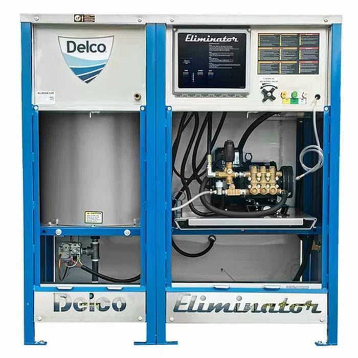 Delco DNG3080031C Eliminator Series Electric Hot Water Pressure Washer – 3000 PSI, 8.0 GPM, 15 HP, 230V 3-Phase