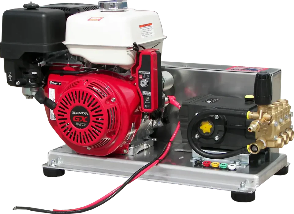 Pressure-Pro S/EB5030HG-20 Eagle Series II Skid Pressure Washer – 5.0 GPM @ 3000 PSI, Honda GX390 Gas Engine, General Pump