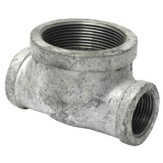 1" x 1" x 2" Galvanized Tee – Fits Pressure Cabinets, Industrial Pipe Fitting