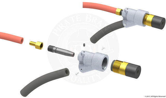 Nozzle – Tungsten Carbide Short Straight Bore, 1/2" Bore, 1" Entry, 1-1/4" Brass Threads, Poly Jacket