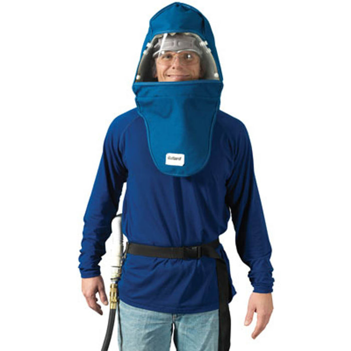 Bullard GR50 Grinding Free-Air Pump Respirator – Blue Nomex Hood, Ratchet Suspension, F35 Constant Flow Connector (1/2" Industrial Interchange)