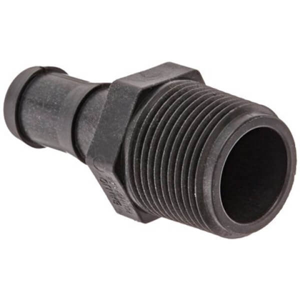 HB-100 Poly Hose Barb Fitting – 1" Pipe x 1" Barb