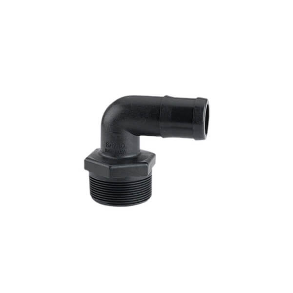 HB-150-90 Banjo Poly 90° Hose Barb Fitting – 1-1/2" Pipe x 1-1/2" Barb