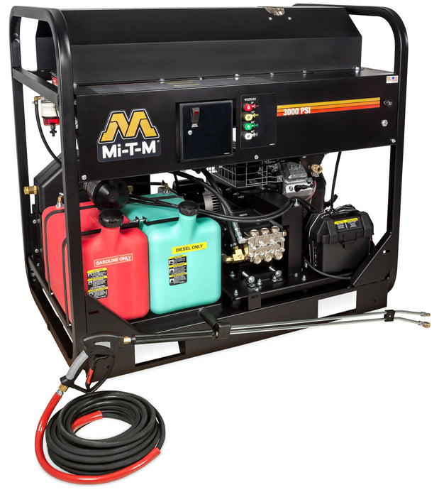 Mi-T-M HS Series Hot Water Pressure Washer – HS-3005-0MGV, Gasoline, Belt Drive, 3000 PSI, 4.5 GPM