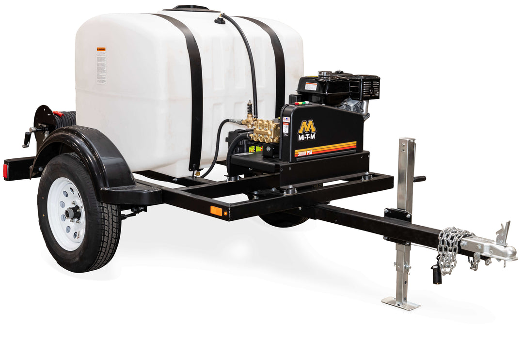 Mi-T-M JPC-3005-0MGH-T Cold Water Pressure Washer Trailer – 3000 PSI 5.0 GPM Honda GX390