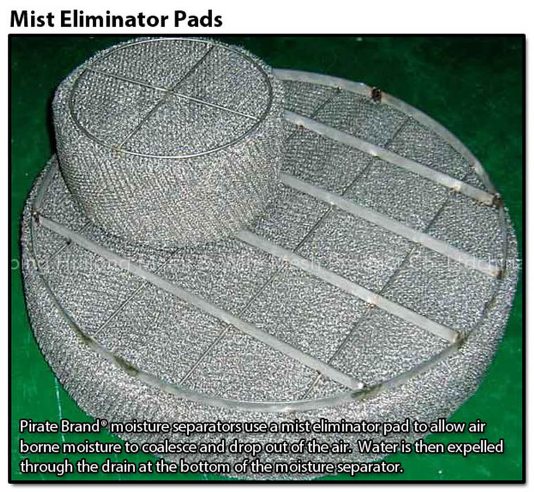 Pirate Brand 1600 CFM Flange-Mounted Moisture Separator – 150 PSI (10.3 BAR), (1) 3″ Inlet × (5) 1-1/2″ Outlets, Painted Finish