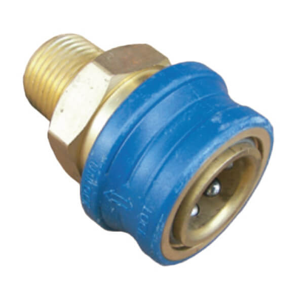N10062 Blue Coated Brass Quick Connect Male Socket with Grip