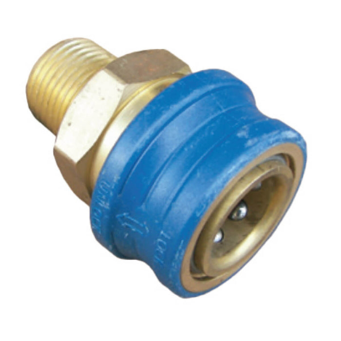 N10064 Blue Coated Brass Quick Connect Male Socket with Grip