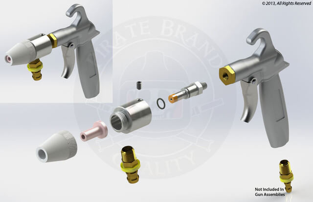1/8" Air Jet (Yellow) with O-Ring – 21 CFM @ 80 PSI Blast Gun Component