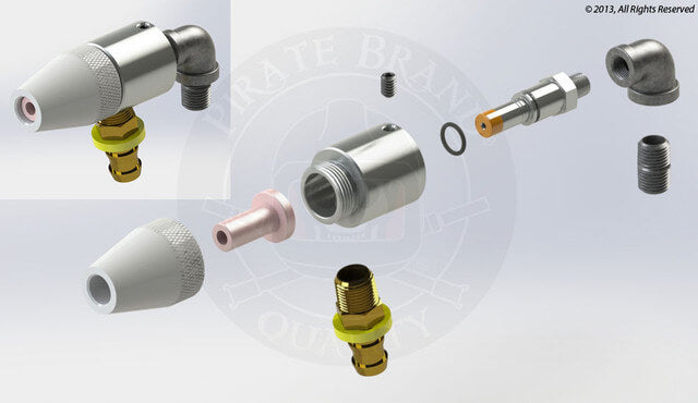 #4 Blasting Gun – 1/4″ Ceramic Nozzle with 3/32″ Air Jet (12 CFM @ 80 PSI)