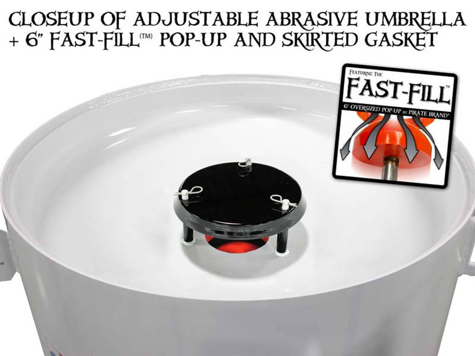 20.0 cu ft Stationary Pneumatic Blast Pot – Single Outlet Pressure Hold System with Hose-Mounted Abrasive Cut-Off Feature, 65″ OAH