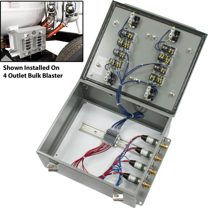 4 Outlet Timer Control Box w/ Key Reset – Blast Pot Control Panel for 4 Outlet Blasters