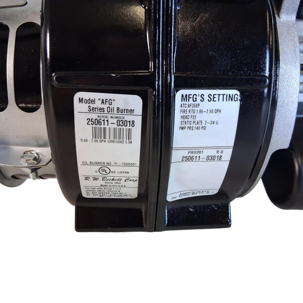 Beckett PRO201 AFG Oil Burner Assembly – 120VAC