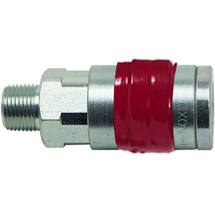 Bullard Free-Air Pump Quick-Disconnect Coupler – 1/2" Industrial Interchange, 3/8" NPT, Shut-Off (Red Band)