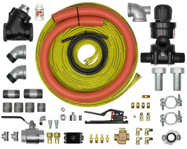 APV II Tungsten Carbide Pneumatic Conversion Kit 1-1/2" for Bulk Blaster Pressure Hold System w/ 110' Twinline Control Hose (Replaces Schmidt Axxiom 0003-082)