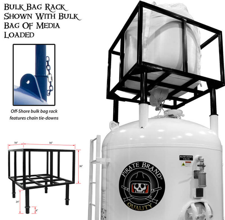 56" x 56" x 36" Offshore Bulk Bag Rack – For 160 cu ft Blast Pot Bulk Systems – Supersack Loading Rack