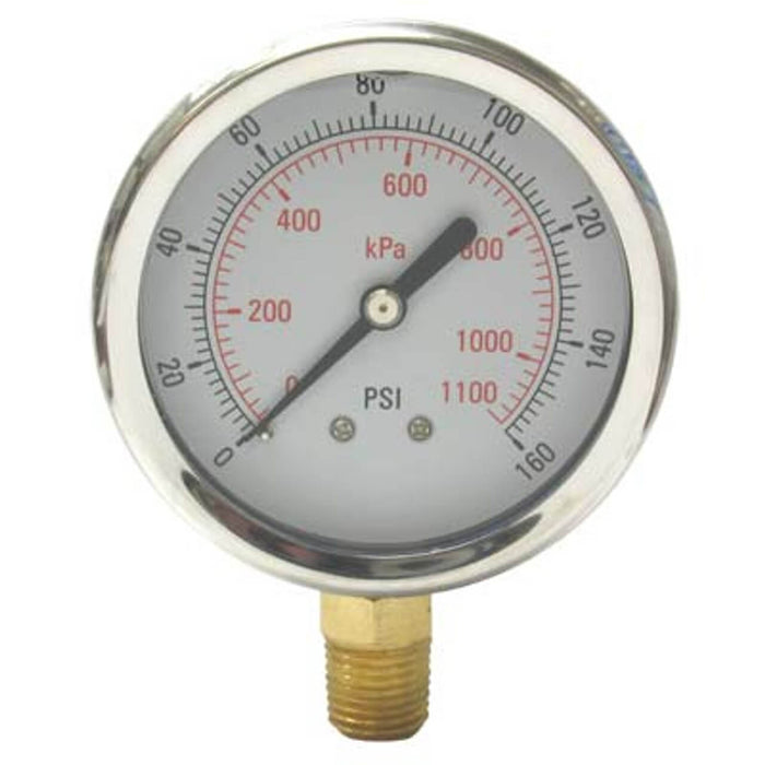 Pressure Gauge – 0–160 PSI Range, Industrial Grade for Air & Moisture Separator Systems