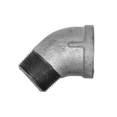 1" Galvanized 45° Street Elbow Pipe Fitting – Industrial Pipe Elbow – Replaces Schmidt Axxiom 3008-106