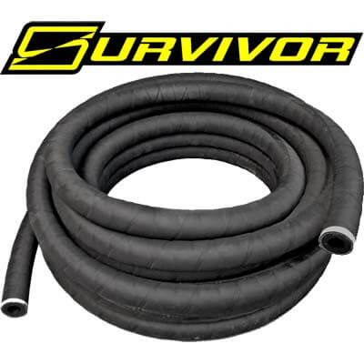 3/4" ID Survivor™ Blast Hose – 50 FT Black Sandblasting Hose w/ Coupling & Nozzle Holder | 2-Ply | 175 PSI WP | 1-1/2" OD