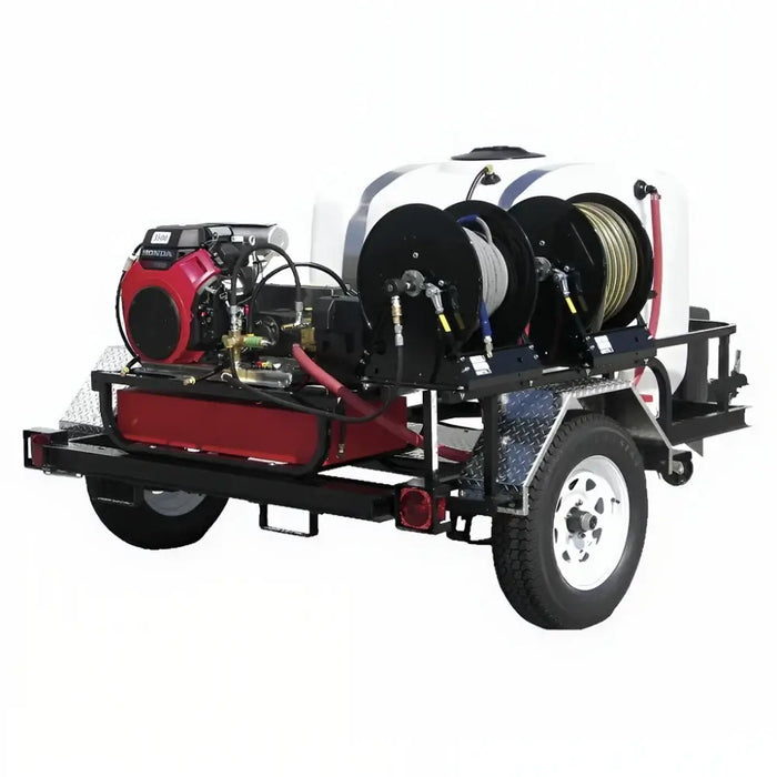 Pressure-Pro HD Tow-Pro Trailer Pressure Washer TRHDCV8035HG – 8.0 GPM @ 3500 PSI, Honda Gas Engine, General Pump, V-Belt Drive, Cold Water