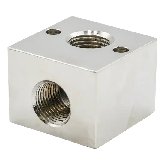Unloader Block 1/2" FPT x 1/2" FPT Nickel Plated Steel – OEM Replacement Part