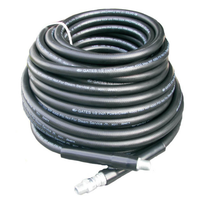 Pressure-Pro HOS545/8MP 1/2" x 200' Commercial Pressure Washer Hose – 4000 PSI, Black