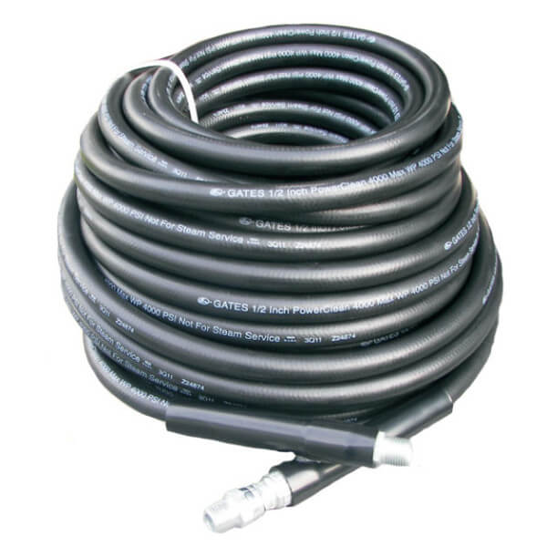 Pressure-Pro HOS530/8MP 1/2" x 50' Commercial Pressure Washer Hose – 4000 PSI, Black