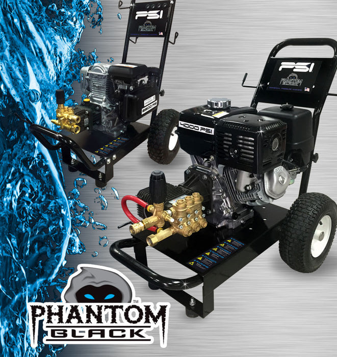 P-B3025HC Phantom Black Pressure Washer 2500 PSI 3.0 GPM – Honda GX200 Engine, Comet LWD3025 Pump, Includes 50' x 3/8" 4K Hose – Complete Unit
