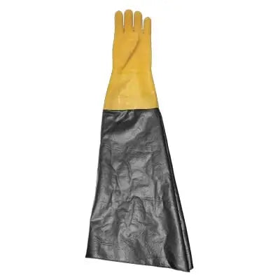 Heavy Duty Textured Rubber Blast Cabinet Glove – 8-1/2" Dia x 26" – Left Hand – Yellow